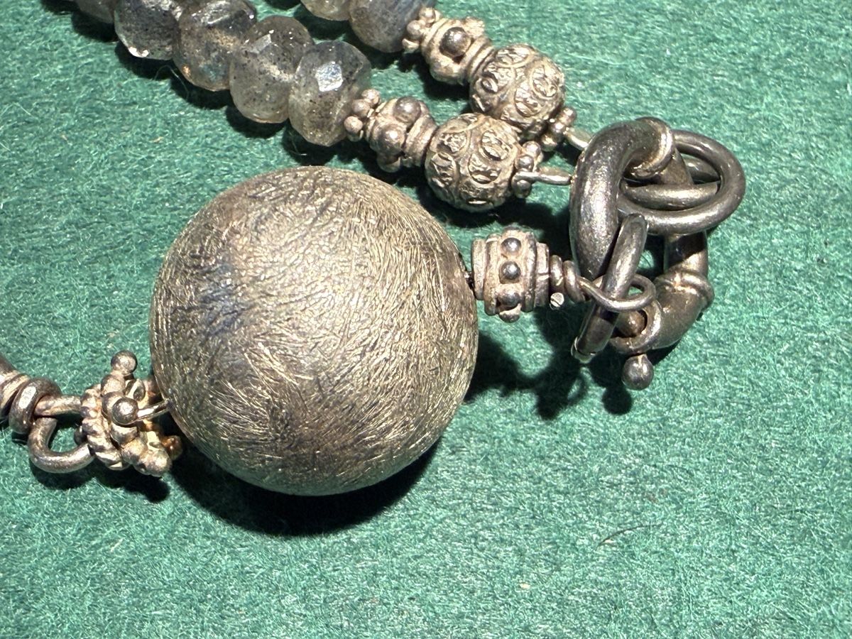 Catenine: Kette aus Labradorit mit 925 Silber Elementen  – Usato da schaffhausen venduto da VintAntik_1980 9