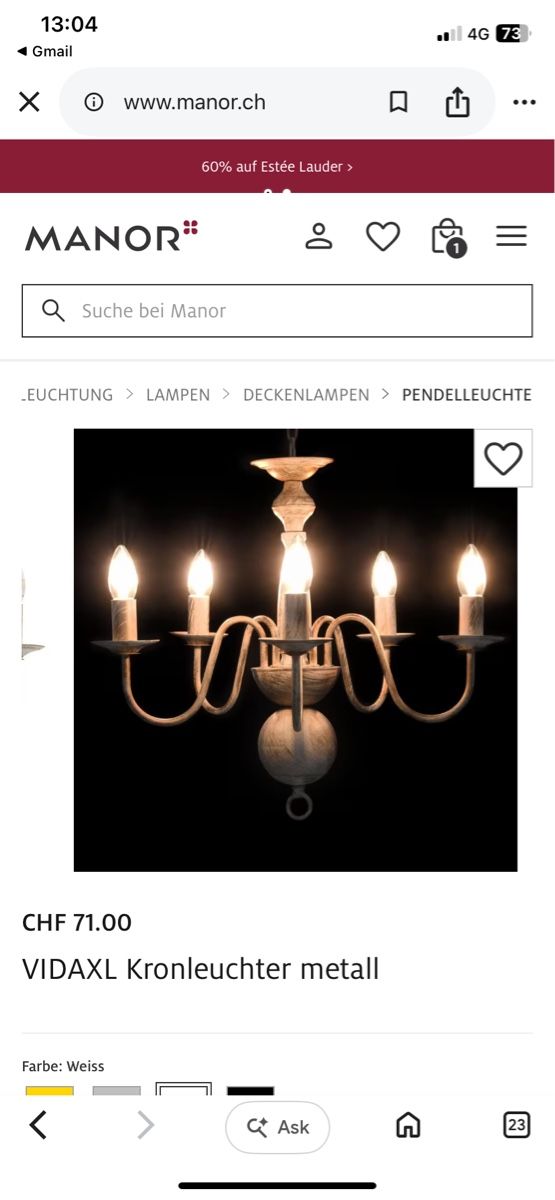 Lampadari & plafoniere: Kronleuchter neu (unverpackt) – Nuovo e nell'imballaggio originale da Emmenbrücke venduto da IchMaya 1