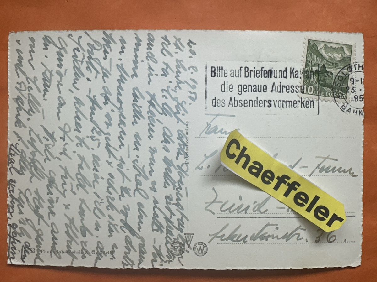 Ansichtskarten: Alte Ansichtskarte Solothurn Zeitglockenturm, 1957 selten – Gebraucht aus Zürich von Chaeffeler 1