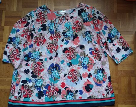 Blouse Canda C&A avec lacet, à fleurs, neuve/Blumenbluse