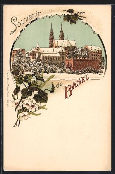 Ansichtskarten: Winter-Lithographie Basel, Teilansicht d – Gebraucht aus Berlin von bartko-reher