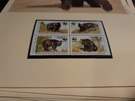 WWF Pakistan Ours Noir Himalayen - Bloc de 4 Timbres