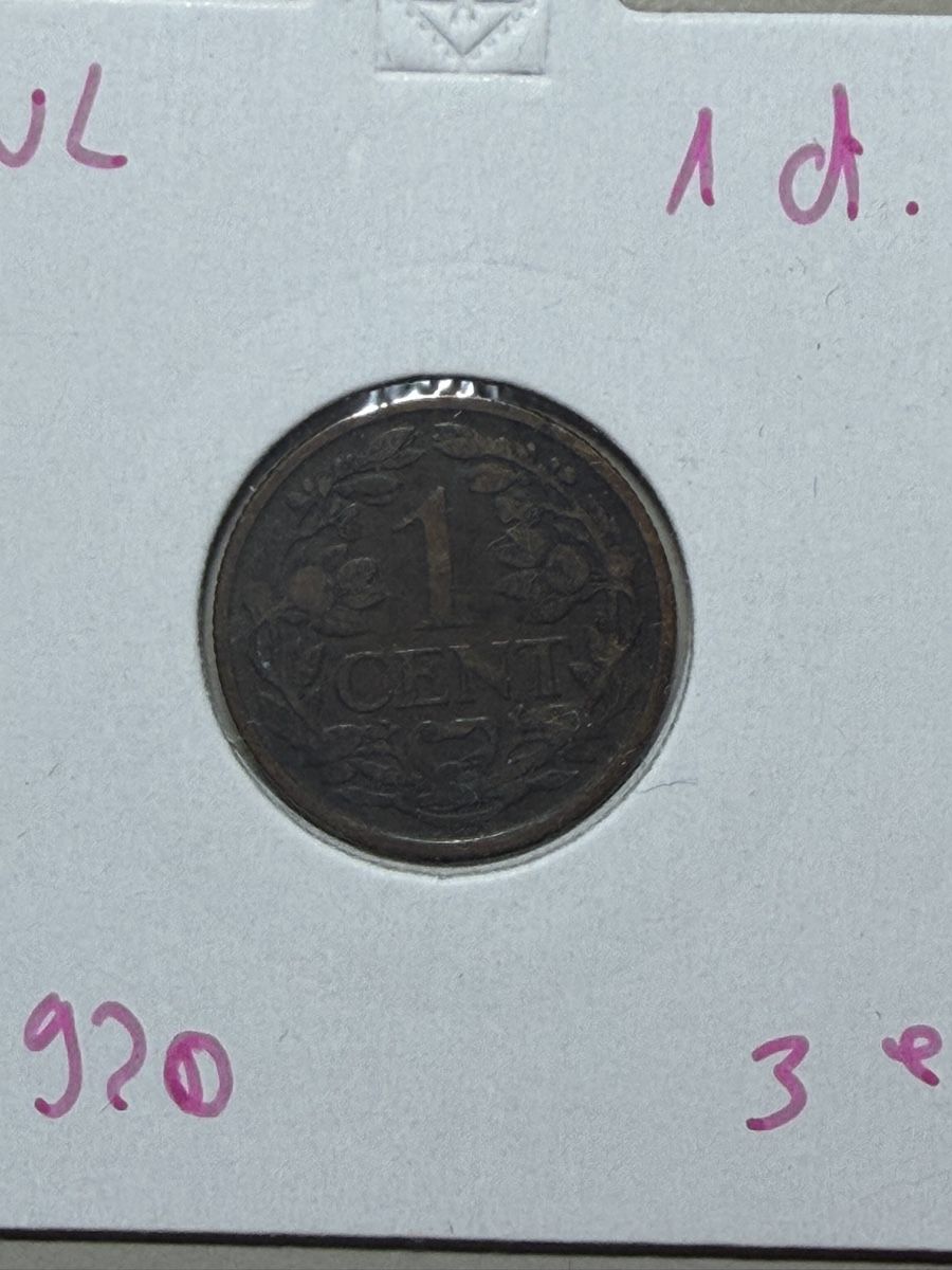 Toutes les monnaies: Pays-Bas - 1 centime - 1920 – D'occasion à Payerne par Mike1682