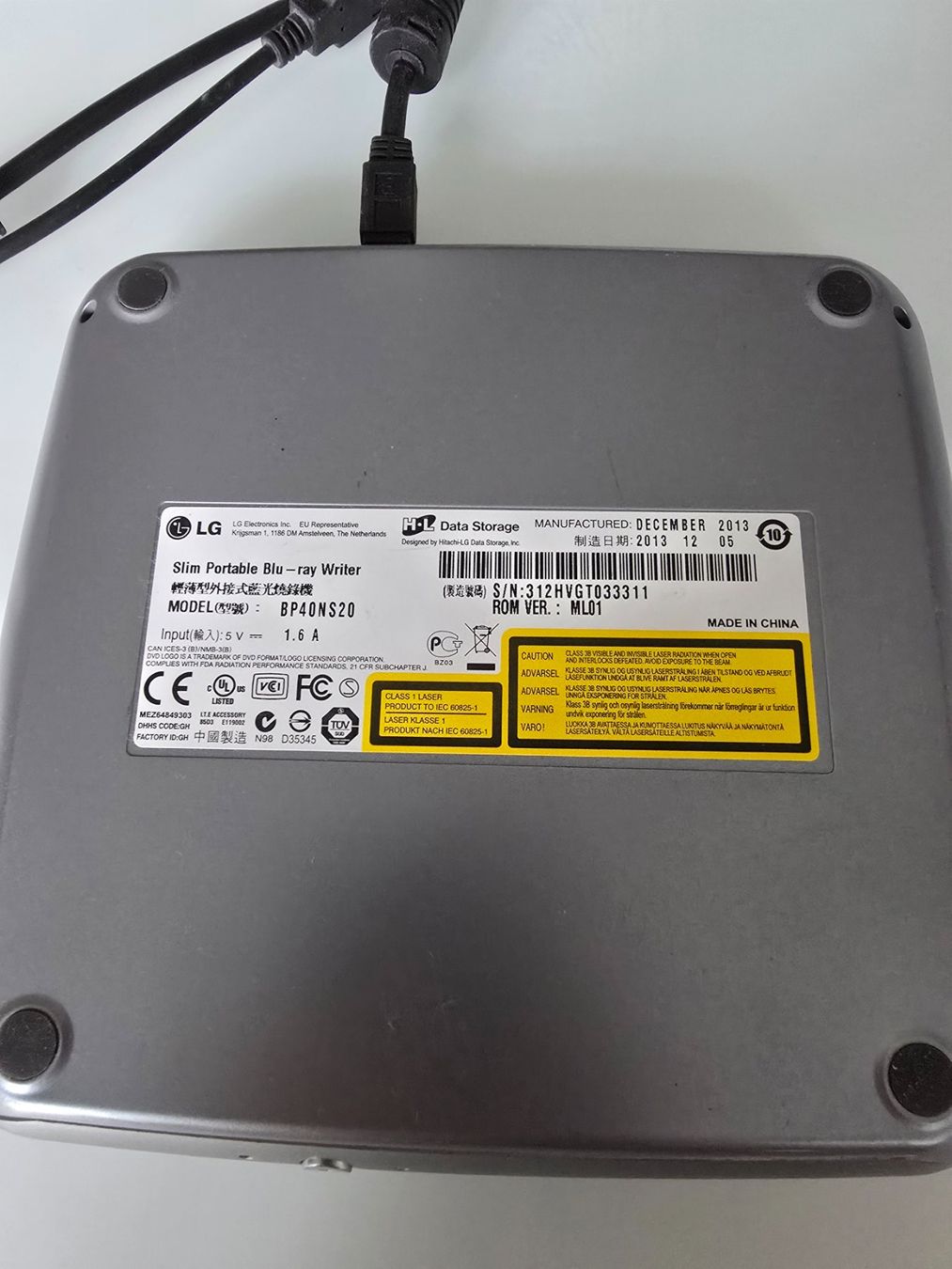 LG Sistemi audio & multimediali: LG Slim Portable Blu-ray Writer BP40NS20 – Usato da Thun venduto da Umd 2