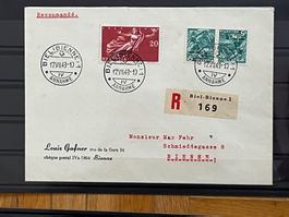 Schöner Brief, Biel (Annahme) 1943, mit Kehrdruck