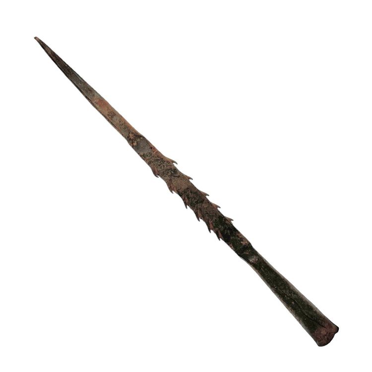 Fer de lance en fer forgé à la main design feuille médiévale
