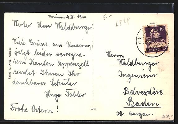Cartes postales: AK Herisau, Strassenpartie mit Kirche – D'occasion à Berlin par bartko-reher 1