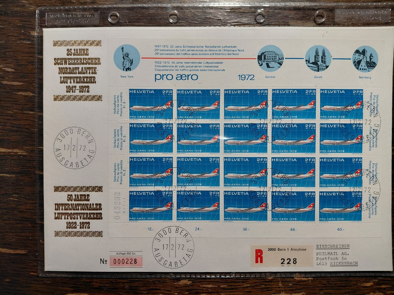 Alle Briefmarken: FDC Flugpost Schweiz  – Gebraucht aus Riniken von ChriguG75