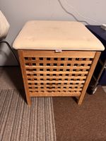 Hocker mit Stauraum, Holzoptik, Landhausstil, Frühlingsdeko