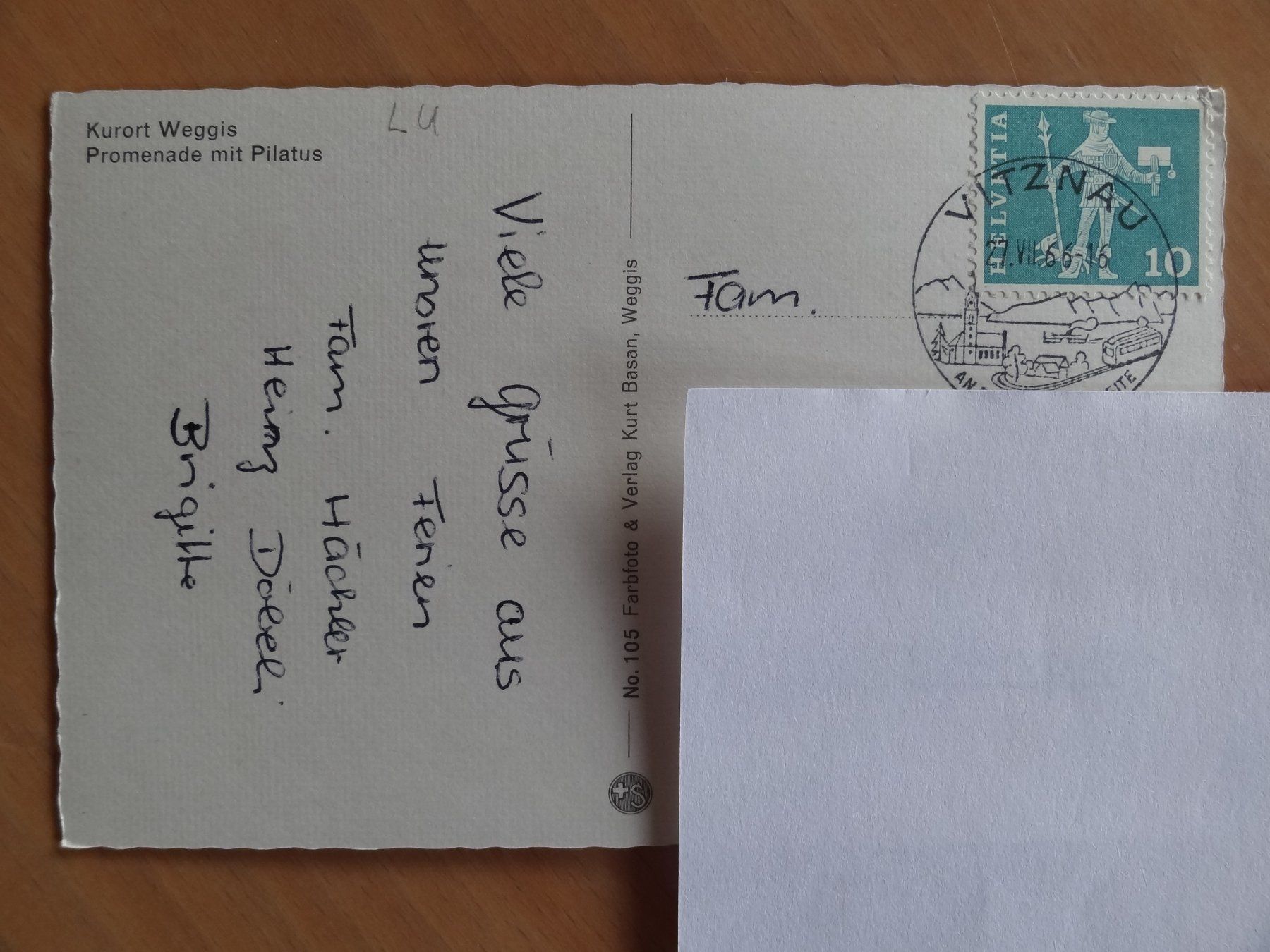 Cartoline postali: Weggis et Mont Pilate - 1966 – Usato da St Léonard venduto da Riglin 1