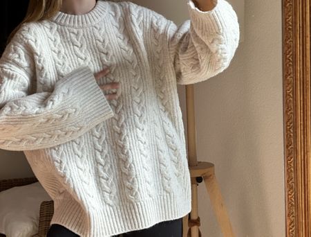 Chunky, white, knitted Sweater from H&M