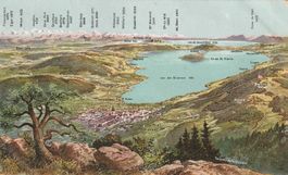 Ansicht von Biel und Bielersee alte Ansichtskarte 1905