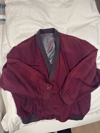 FARIANI Vintage Seidenjacke bordeaux