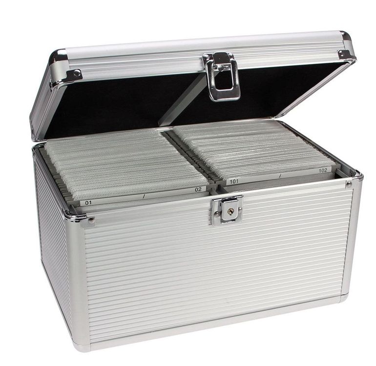 SAFE 176 Aluminum Coin Case - Mixed Coin Storage With 6 Blue Velvet Trays & Lock