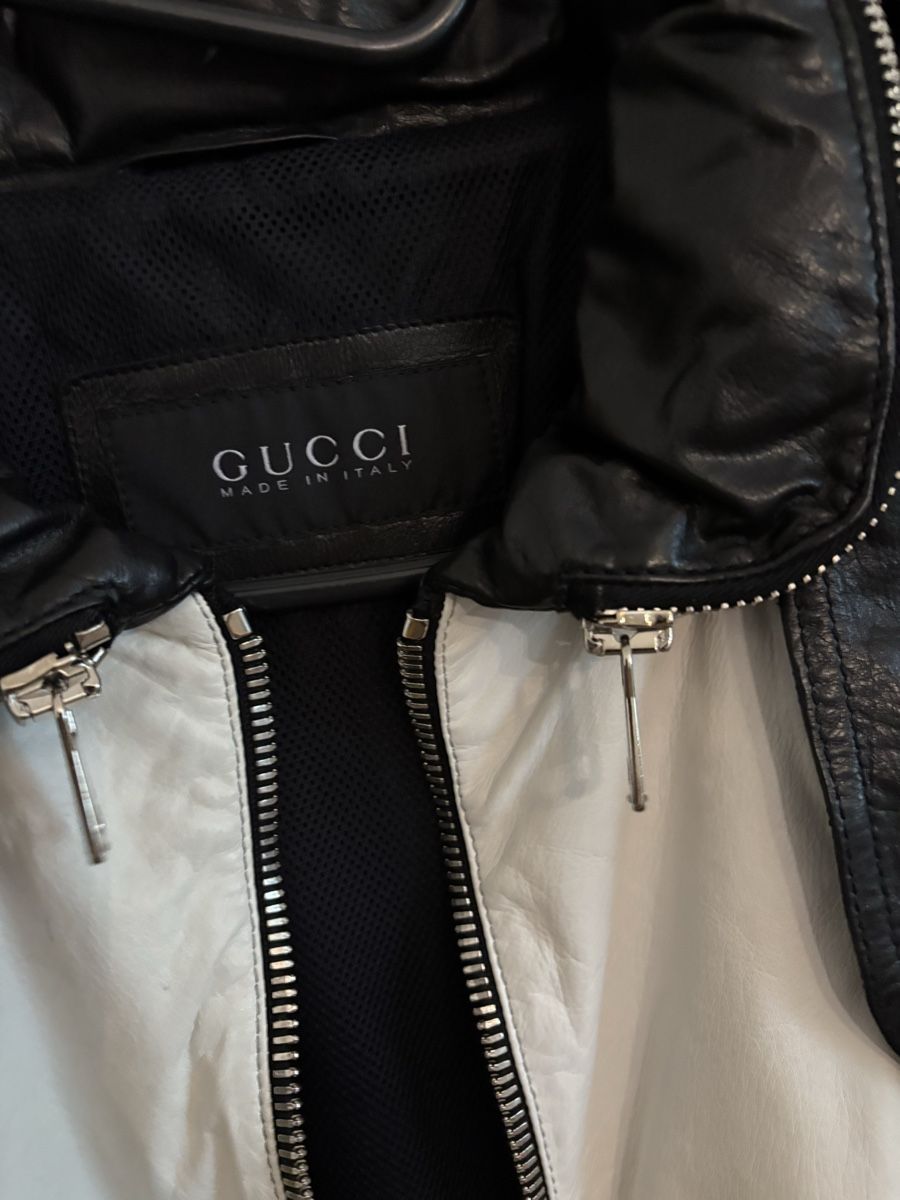 Gucci Giacche: Gucci Vintage Leather Jacket, Black, White & Grey – Usato da Basel venduto da suz_6bsc 1