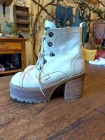 Vintage Buffalo plateau stiefletten '70 jahre creme 40