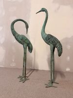 2 Reiher/ Kraniche aus Bronze, aus Italien 60er Jahre