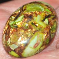 Cabochon L-2764 – Kupfer Meeressediment Jaspis grün 30x22mm