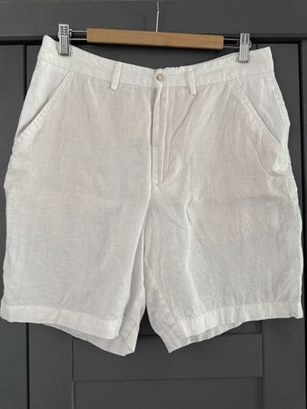 Zara White Linen Herren Shorts Gr. L