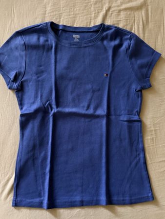 Tommy Hilfiger Damen T-Shirt, Gr. M, dunkelblau, Top!