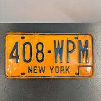 🟣 TOP: Orig. BLECHSCHILD NUMMERNSCHILD NEWYORK USA OLDTIMER