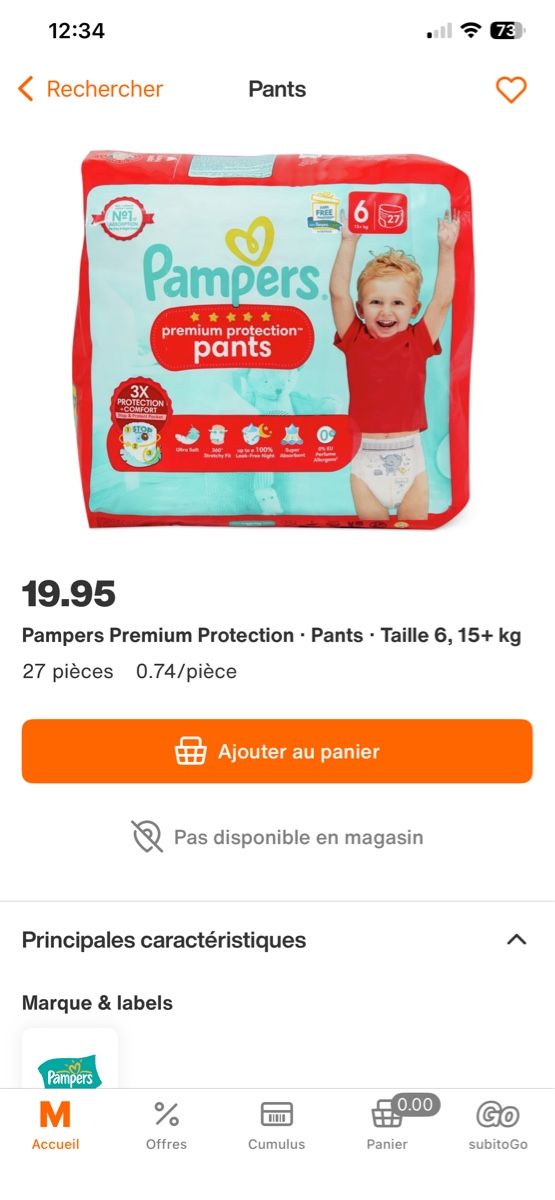 Pampers Secchi per pannolini & Pannolini: Pampers premium pants 6 – Nuovo e nell'imballaggio originale da Mex VD venduto da Tania_Or 1