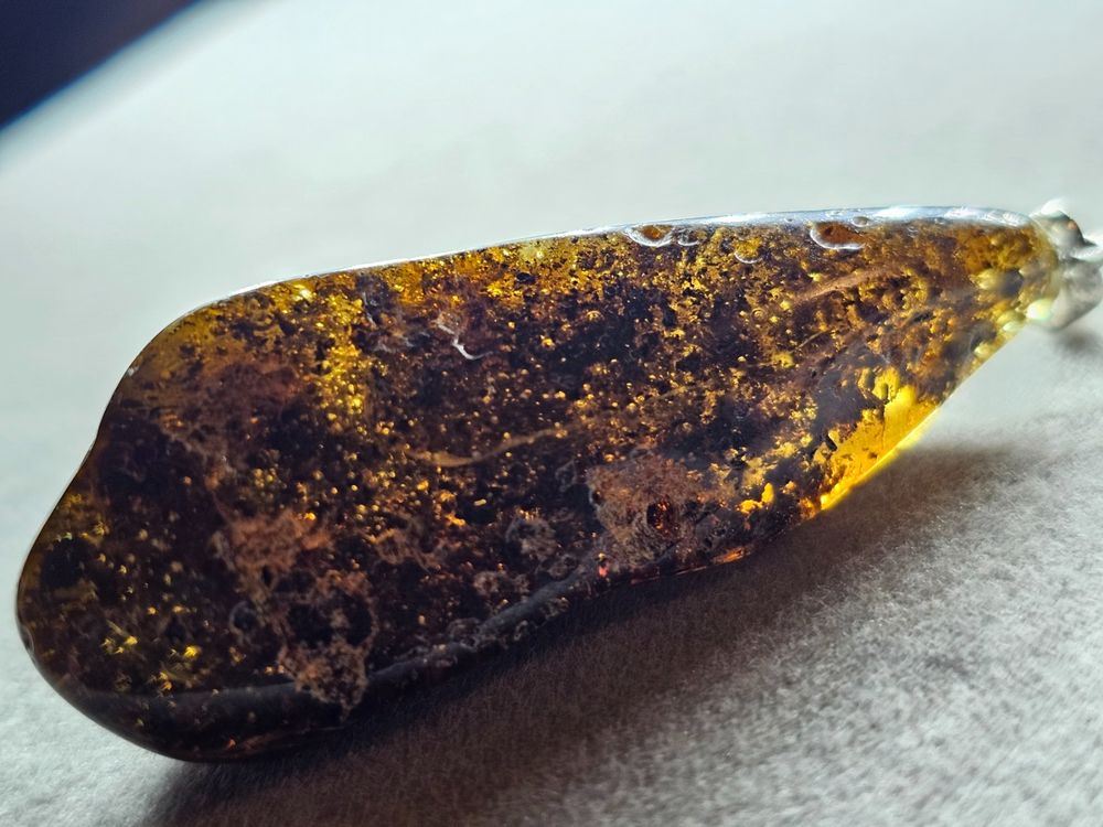 Ketting van natuurlijk Baltisch amber, echt, semi-ronde trapvormige