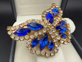 Vintage-Brosche in Form eines blauen Schmetterlings