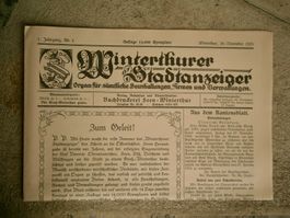 Winterthurer Stadtanzeiger 1. Jahrgang, Nr. 1, 1925