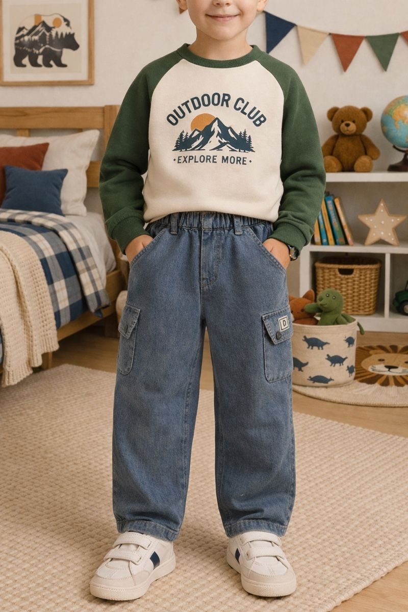 Pantaloni: PANTALON CARGO ENFANT EN DENIM – Usato da Lausanne venduto da mar_6snp