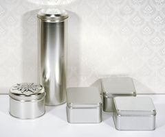 5 blanke Blechdosen für Aufbewahrung, Geschenk, etc.