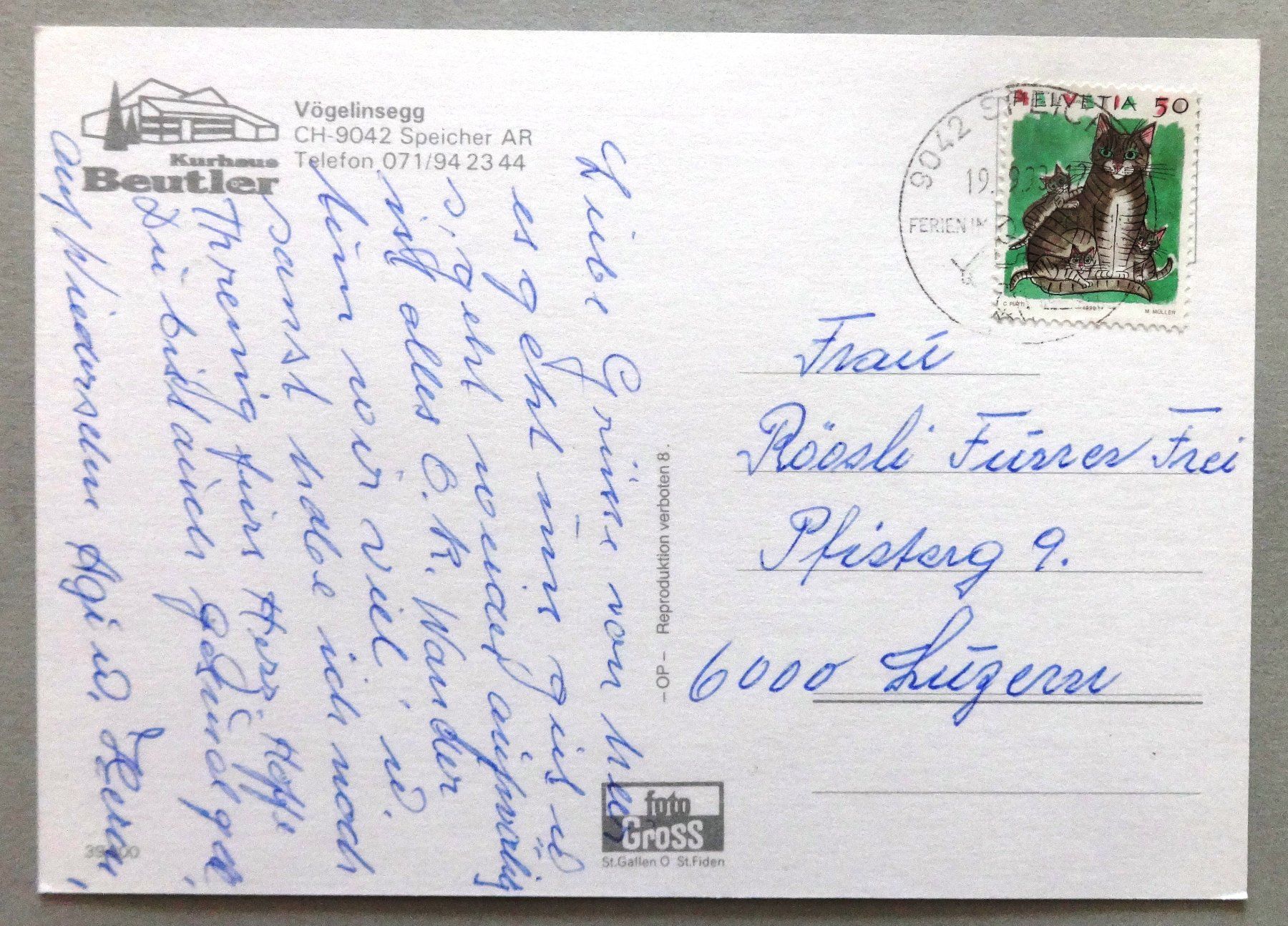Cartes postales: Kurhaus Beutler, Speicher – Défectueux à Fétigny par Billy2miny 1