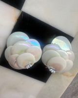 Made in France (Chanel?) Perlmutt Ohrclips mit Perlen