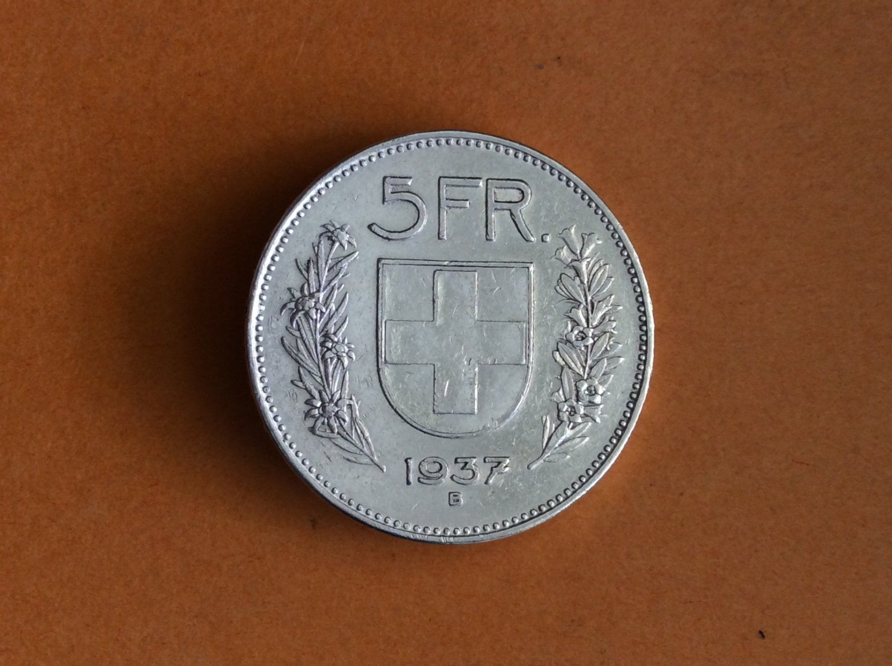 Alle Münzen: 5 francs  1937  Jolie – Gebraucht aus Genève von pie_fh2d