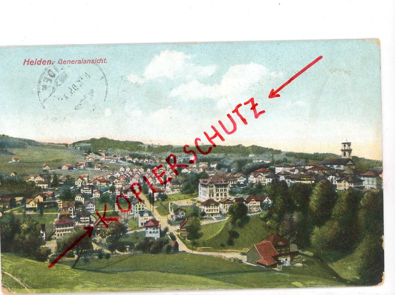 Ansichtskarten: Heiden Generalansicht1909 – Gebraucht aus Dallenwil von montem63
