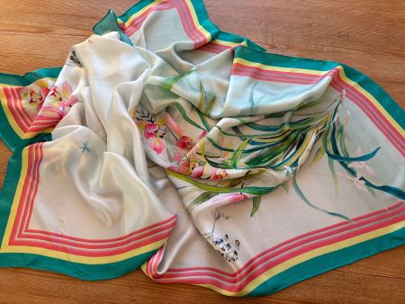 Sommer SEIDEN FOULARD NEU 100% Seide, Satin handrouliert NEU