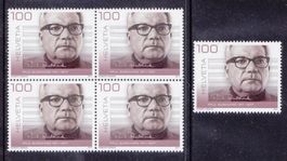 2011 Viererblock+Einzelmarke  Paul Burkhard ** Postfrisch **