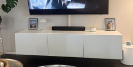 IKEA BESTA | TV-Bank mit Türen, weiss