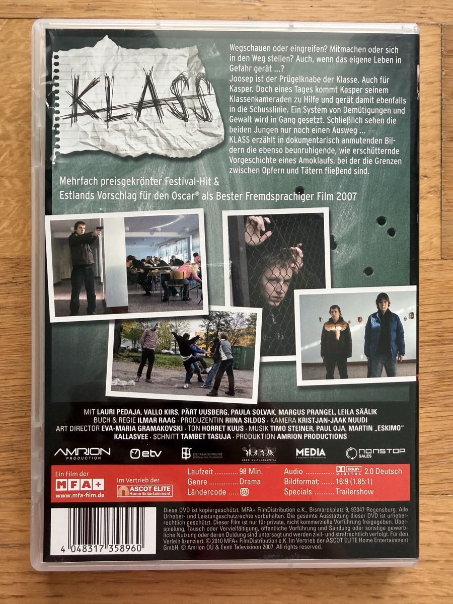 Tutti i DVDs: Klass - Chronik einer Katastrophe DVD – Usato da Kölliken venduto da nerdorado 1