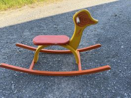 Schaukelente aus Holz, Vintage Stil, Top Zustand!