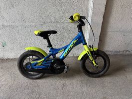 Vélo enfant 12 pouces SCOOL bleu/jaune stabilisateurs