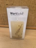 Wortlicht Kerze Weihnachten neu 14x7cm