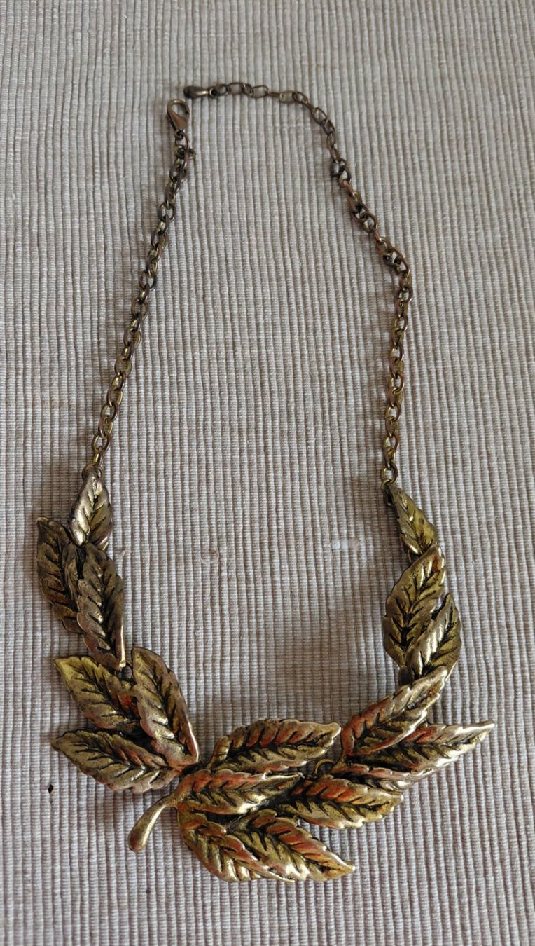 Colliers: Vintage Halskette Messing Blatt – D'occasion à Horgen par zur_jq85 4