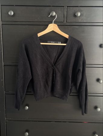 Schwarzer Strick-Cardigan