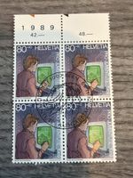 Schweizer Briefmarken Helvetia Pro Juventute 1989 Viererbloc
