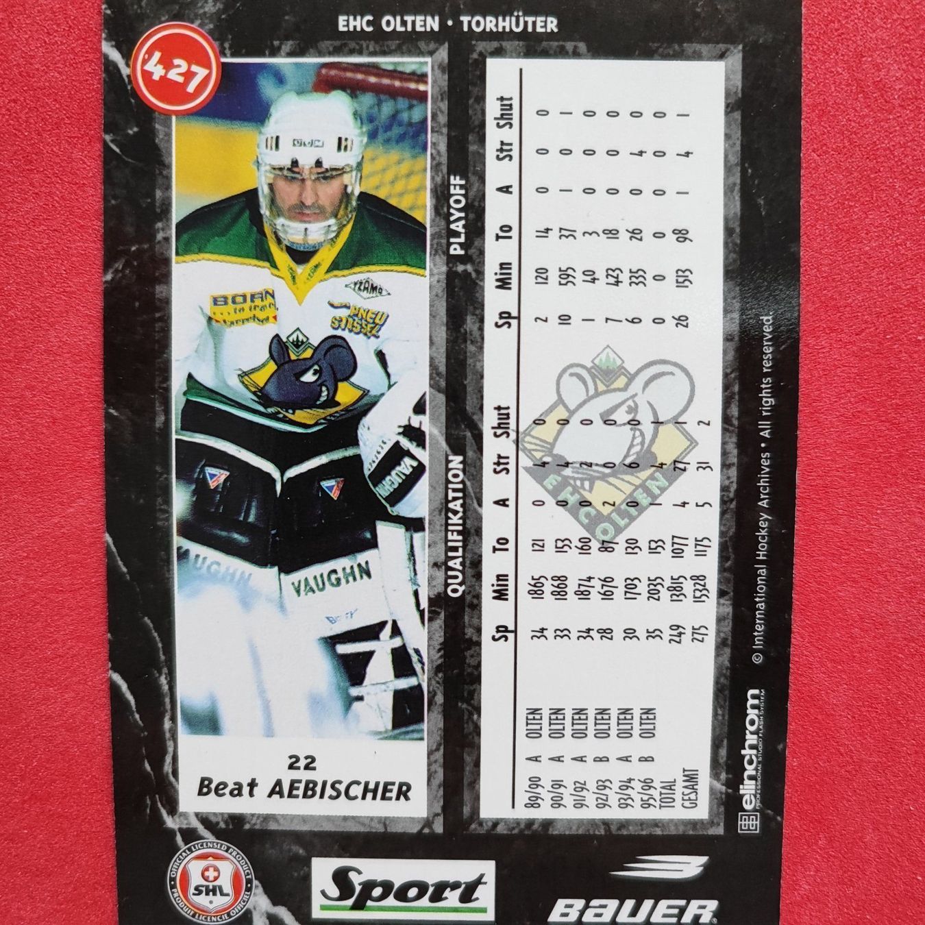 Carte collezionabili: Beat Aebischer - HC OLTEN - 1996/97 – Usato da Dübendorf venduto da kb86_MOVIE 1