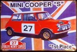 Blechschild-MINI COOPER 27  RALLYE MONTE