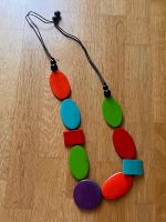 Collier fantaisie multicolore, style ethnique, bon état