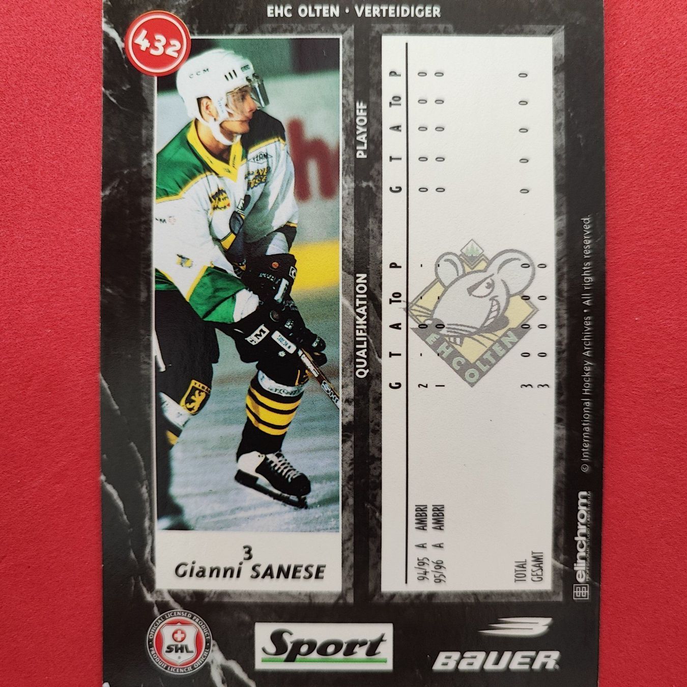 Carte collezionabili: Gianni Sanese - EHC OLTEN - 1996/97 – Usato da Dübendorf venduto da kb86_MOVIE 1