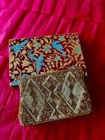 Gold Abendtasche/Clutch mit Perlen bestickt. Vintage.
